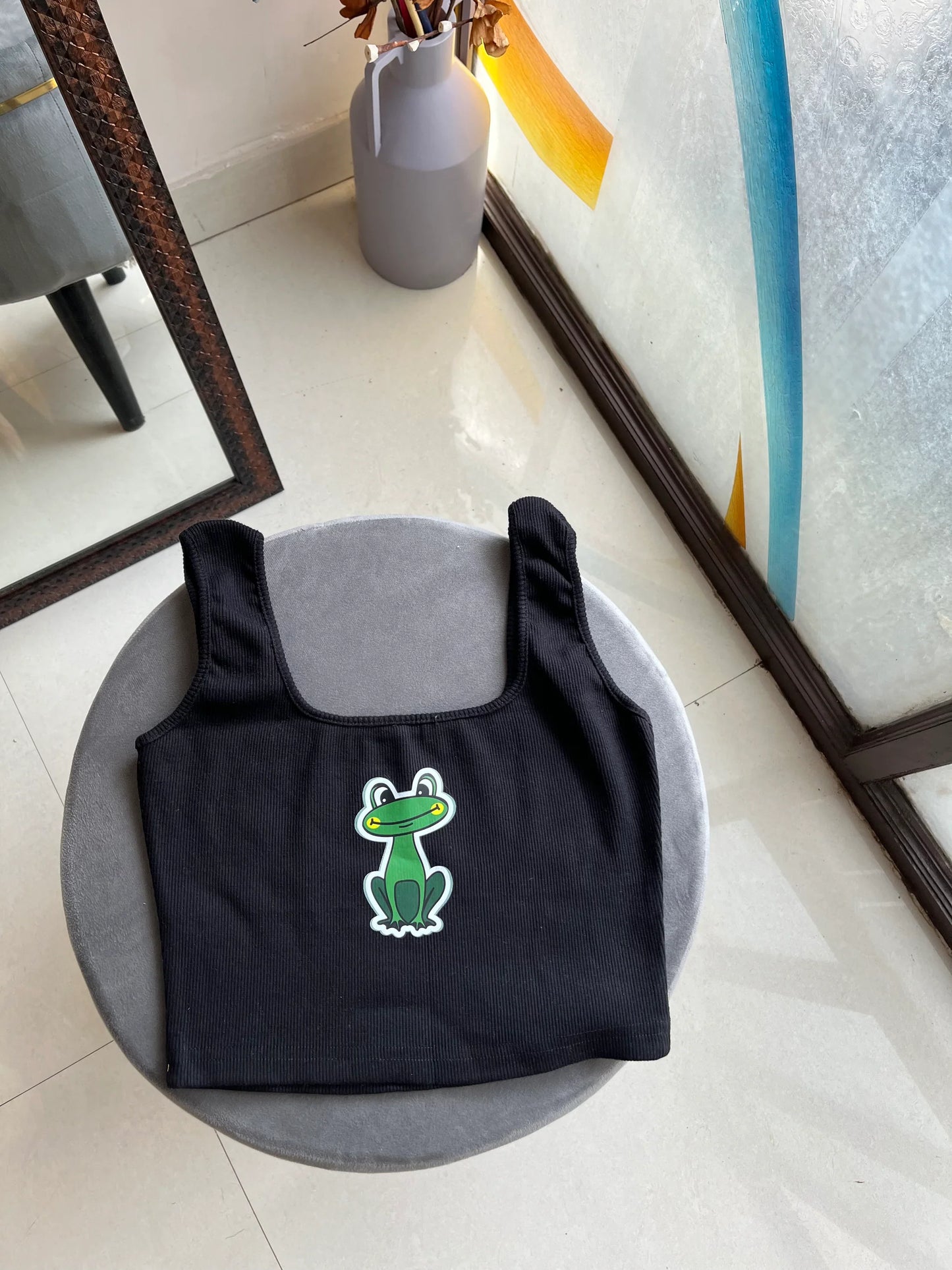 Ribbed Crop Top - frog