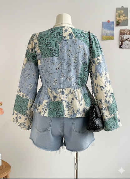 Printed Flowy Sleeved Top