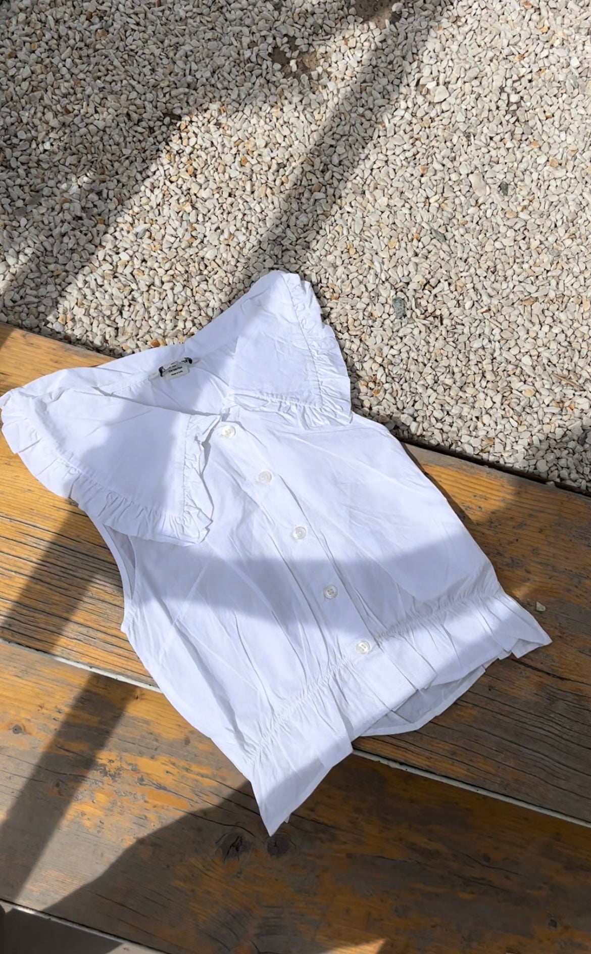 White Frill Collar Top