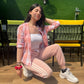 Pink White Check Shirt